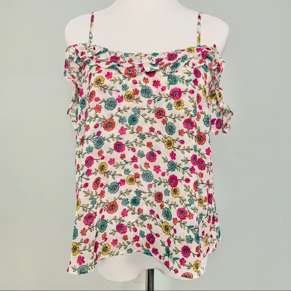 TOPSHOP Cold Shoulder Floral Top